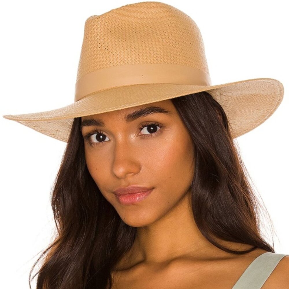 Janessa Leone Simone Hat in Sand (SIZE L)
